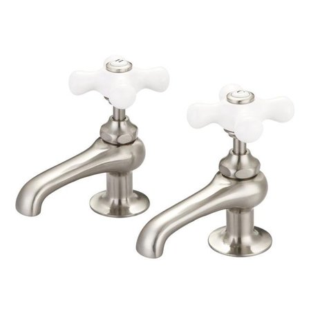 WATER CREATION Water Creation F1-0003-02-PX Vintage Classic Basin Cocks Lavatory Faucets - Gray & Brushed Nickel F1-0003-02-PX